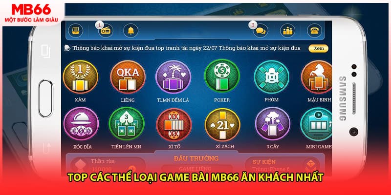 Top các thể loại game bài MB66 ăn khách nhất